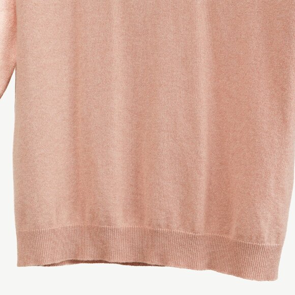 Brunello Cucinelli Pink Cashmere Front-Pocket Elbow-Sleeve Pullover - Picture 6 of 10